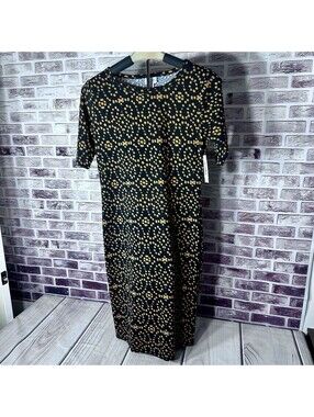 New LuLaRoe Julia Dress Size: S Small Black Geometric ~ Women’s Apparel